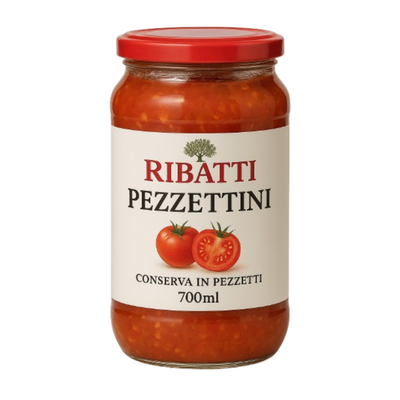 Ribatti Pezzettini – Conserva in Vetro 0,70 L: Pezzetti Versatili per Ricette Autentiche